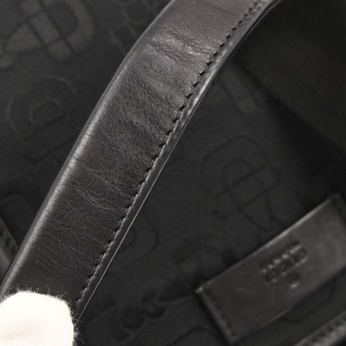 Gucci Black Canvas Tote 2way Handbag