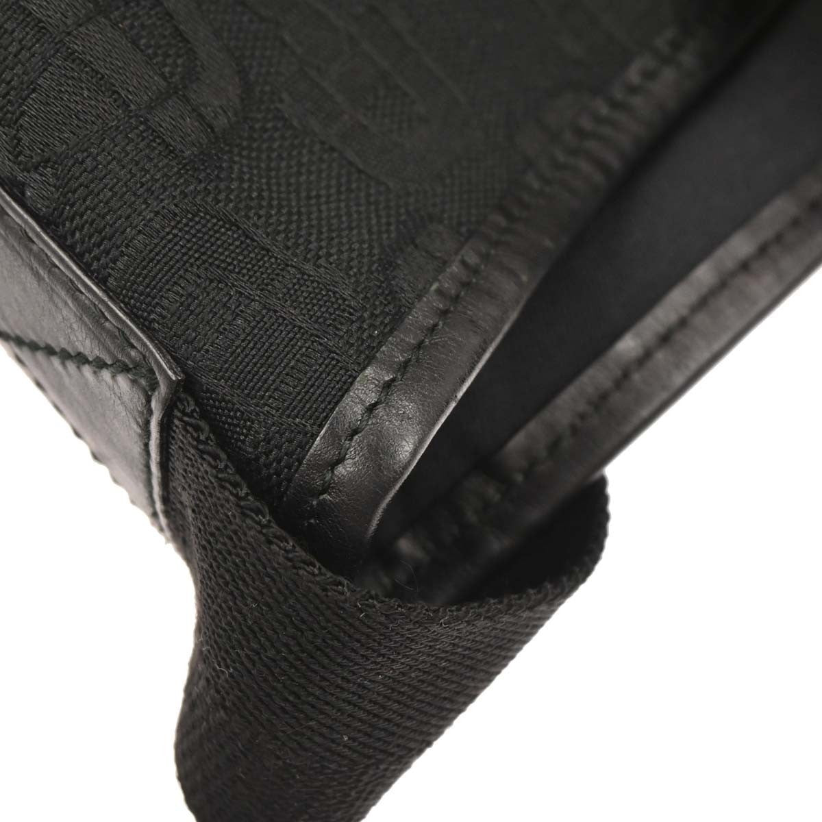 Gucci Black Canvas Tote 2way Handbag
