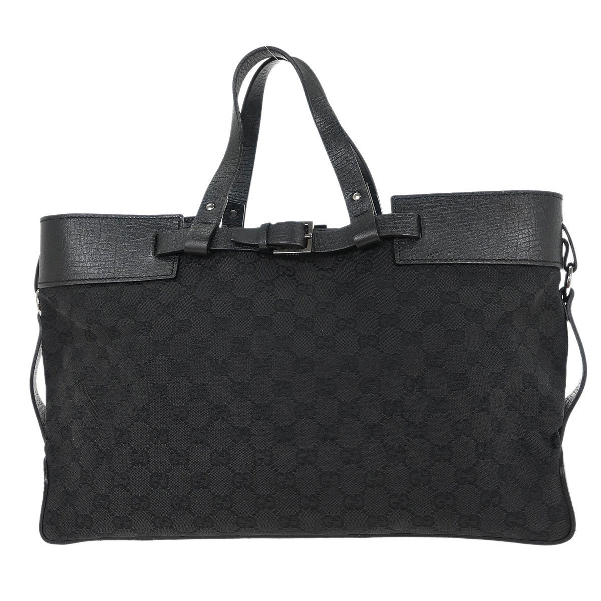 Gucci Black Canvas GG Tote Handbag