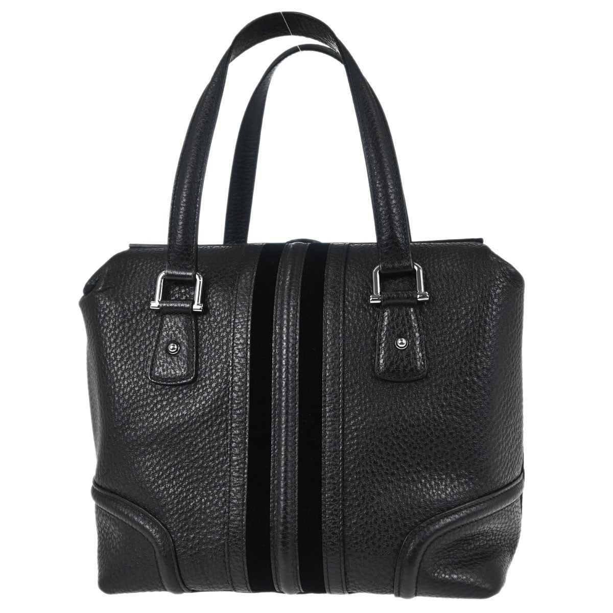 Gucci Black Leather Sherry Line Treasure Duffle Handbag