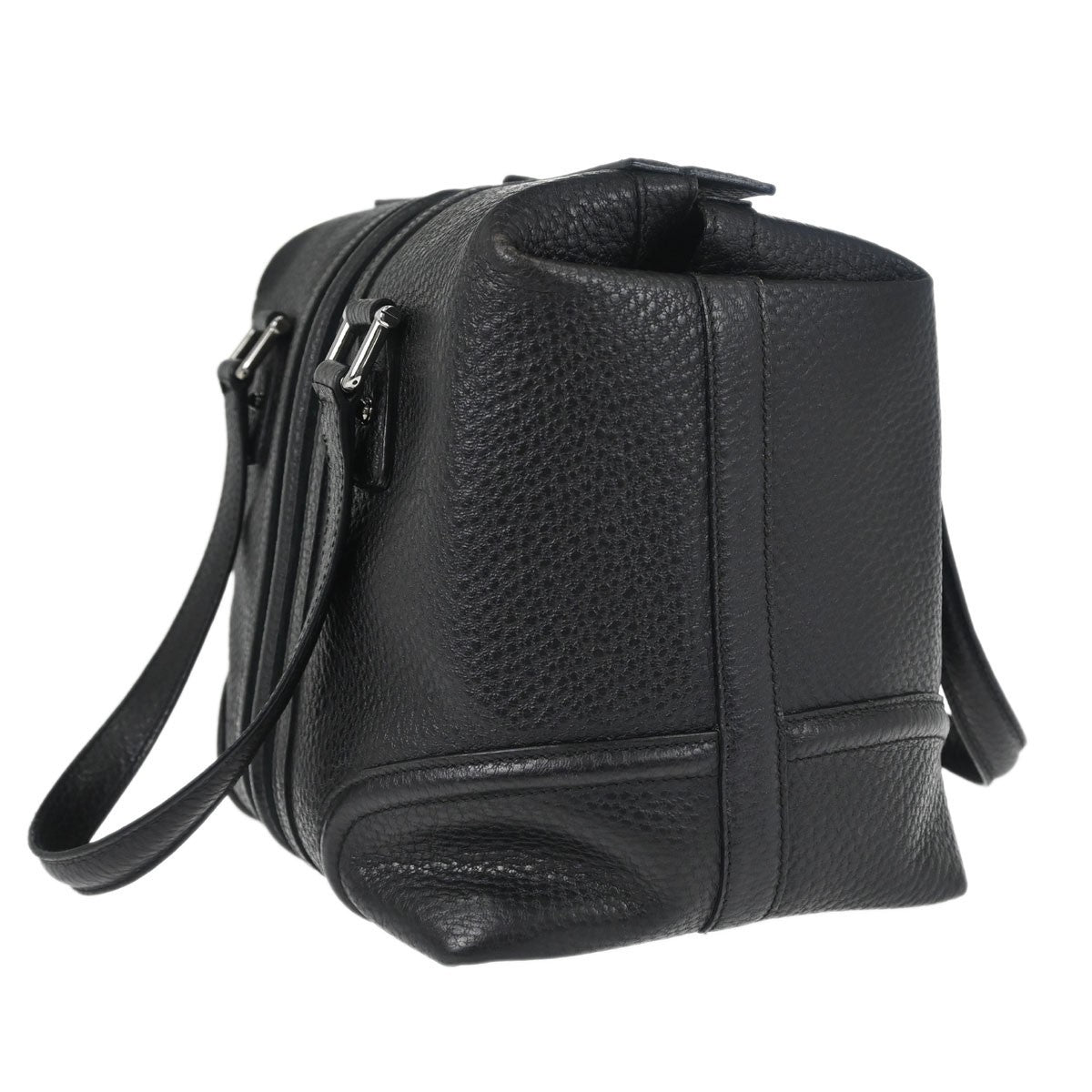 Gucci Black Leather Sherry Line Treasure Duffle Handbag
