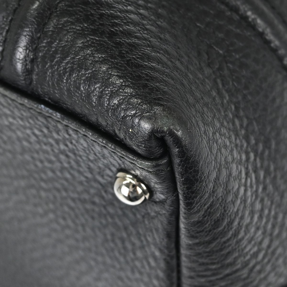 Gucci Black Leather Sherry Line Treasure Duffle Handbag
