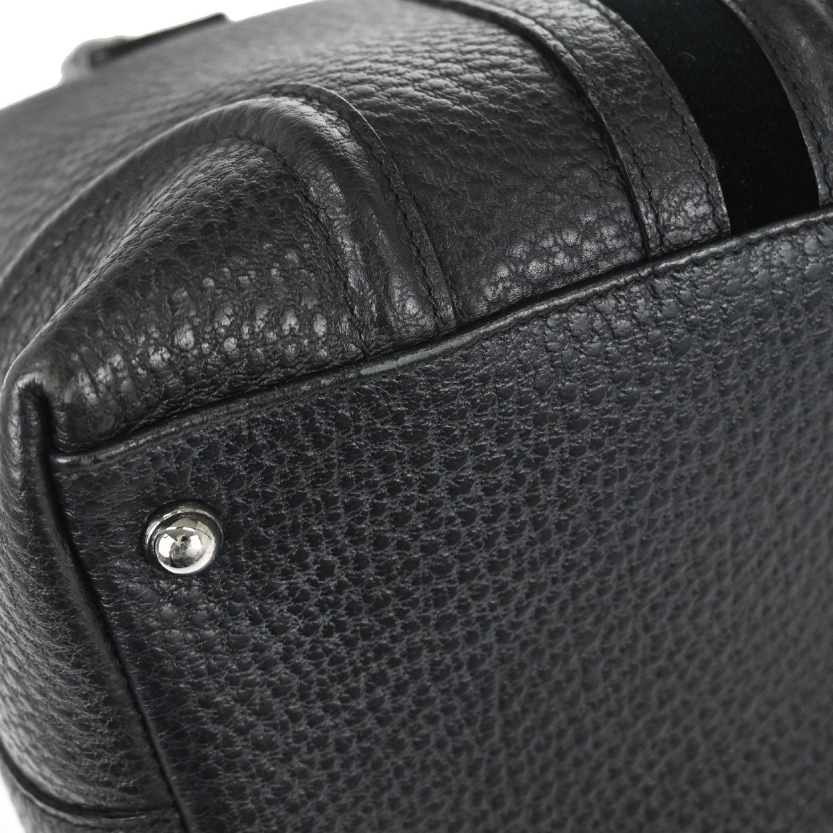 Gucci Black Leather Sherry Line Treasure Duffle Handbag