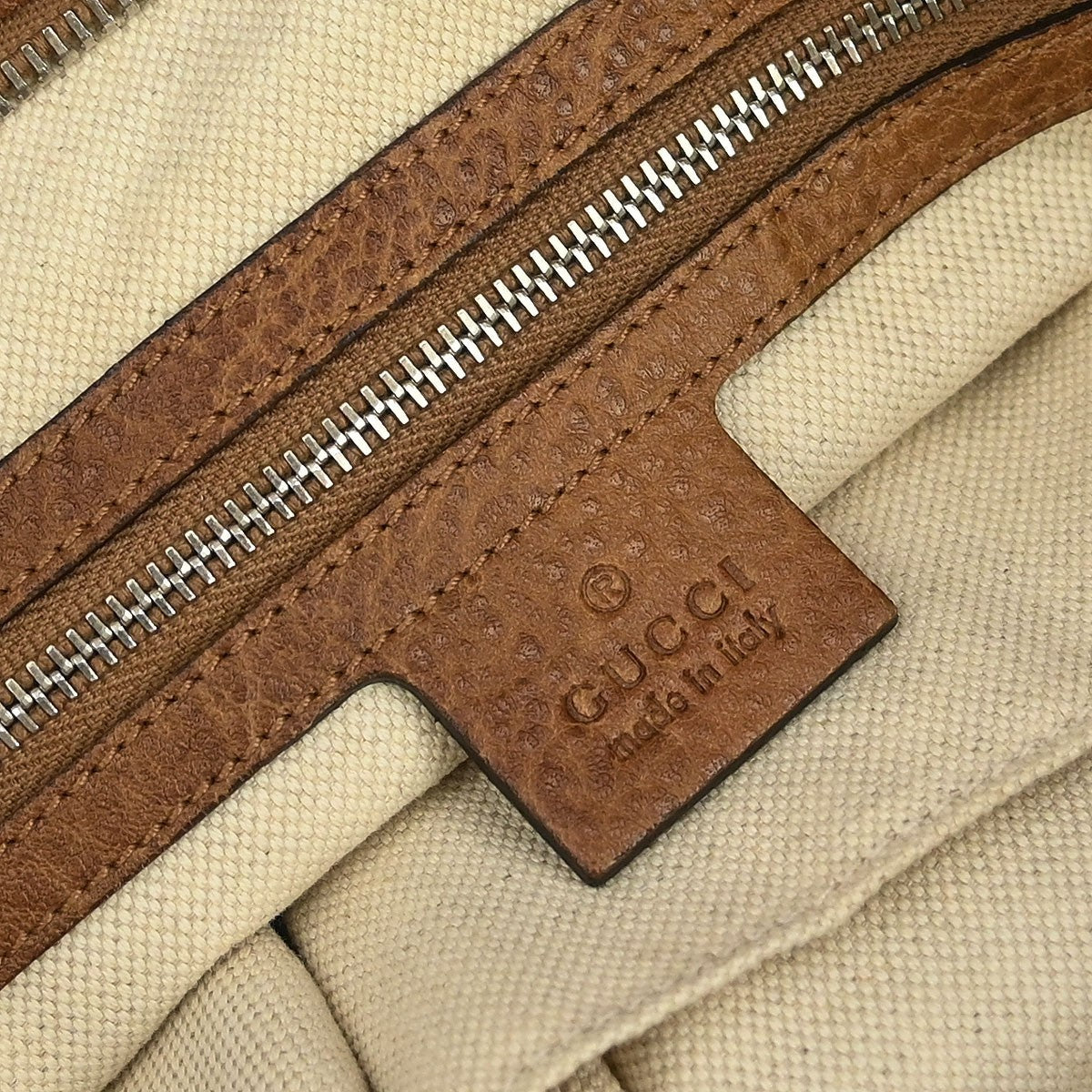 Gucci Beige Canvas GG Tote 2way Handbag