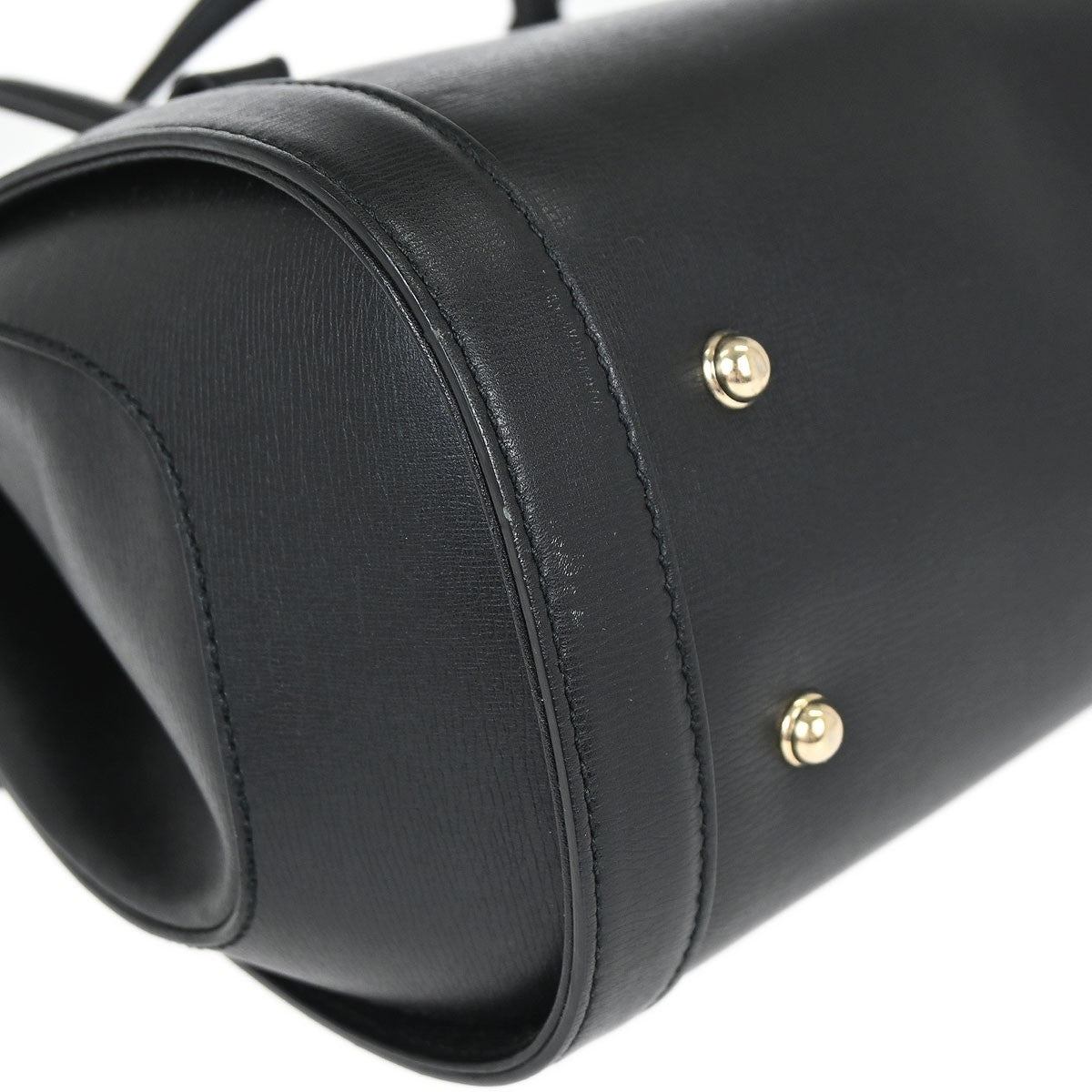 Gucci Black Leather Bamboo Handbag