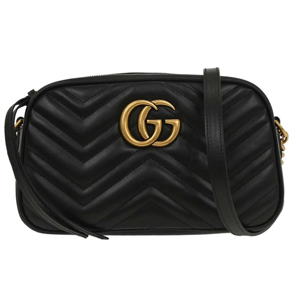 Gucci Black GG Marmont Small Camera Bag