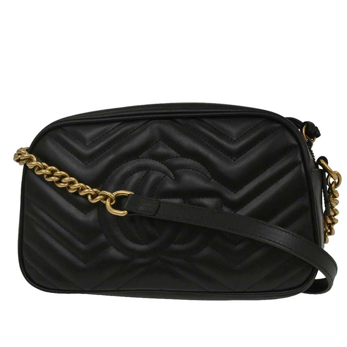 Gucci Black GG Marmont Small Camera Bag