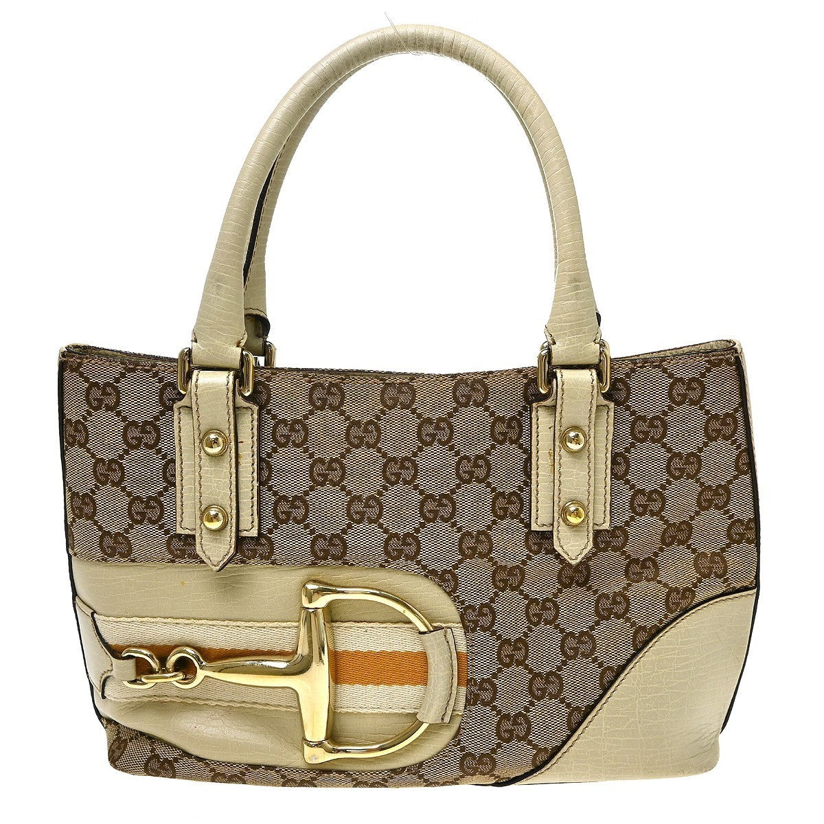 Gucci Beige Horsebit GG Shoulder Bag