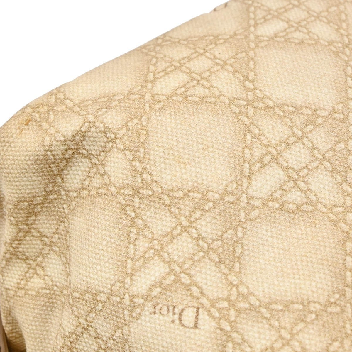 Christian Dior Beige Canvas Cannage Handbag