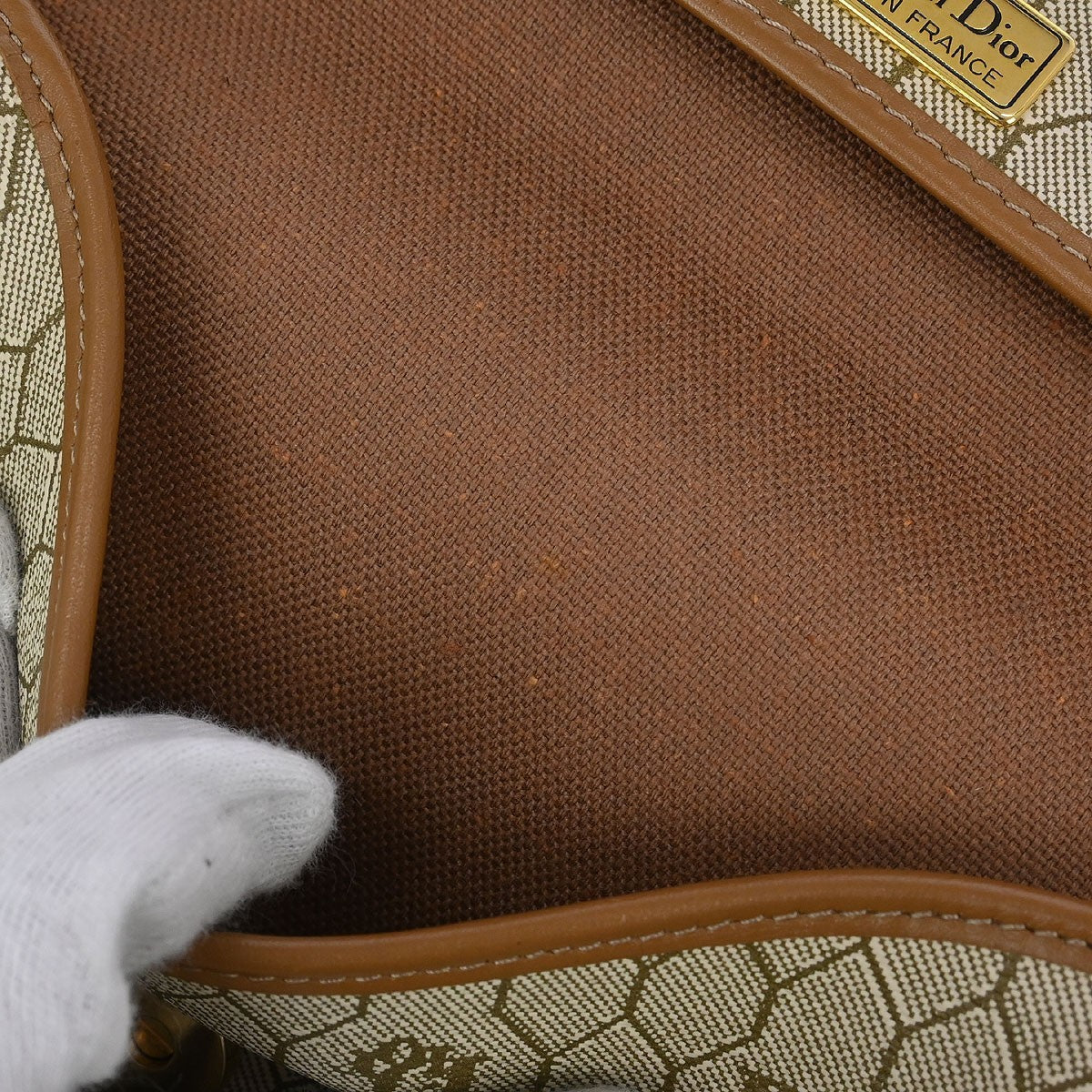 Christian Dior Beige PVC Honeycomb Shoulder Bag