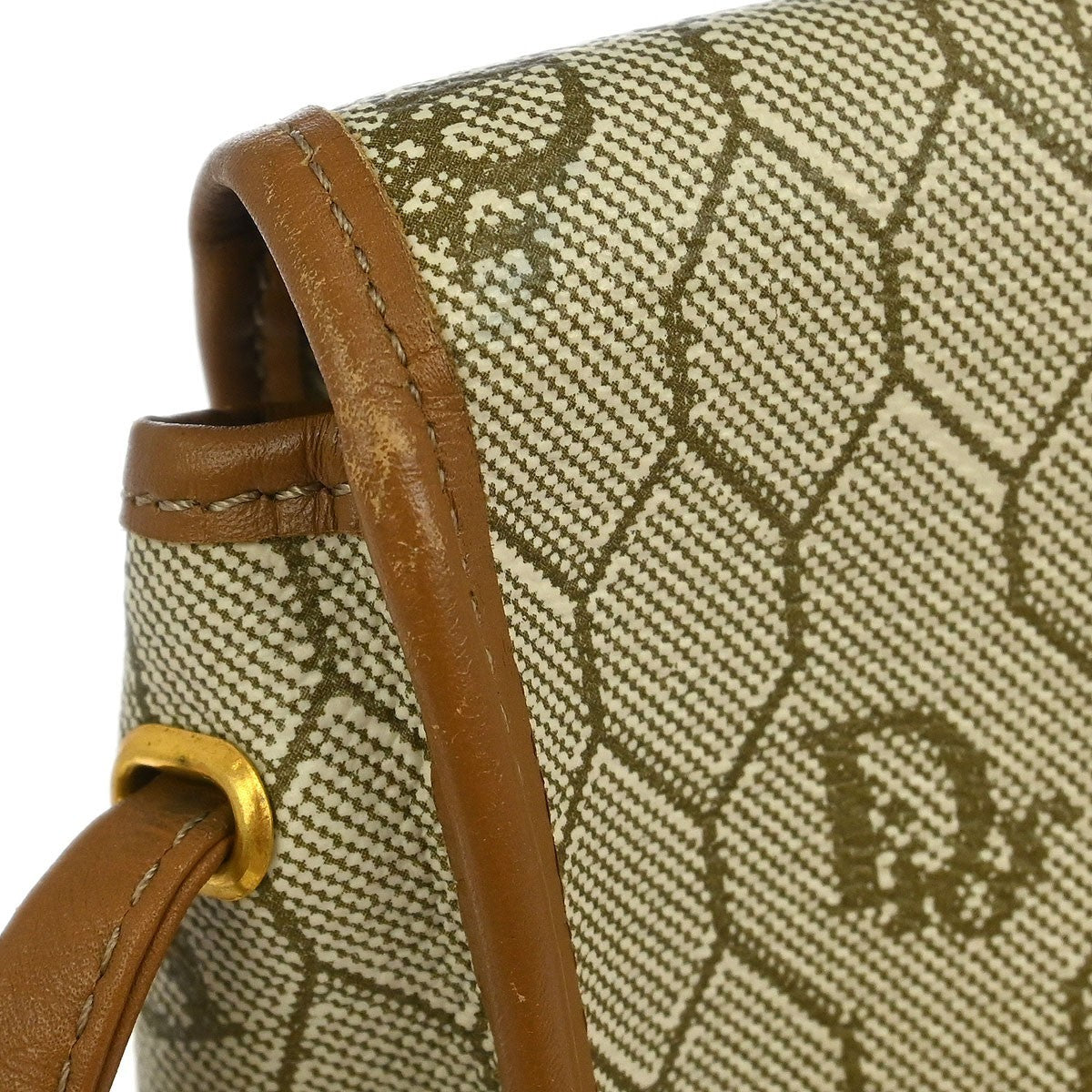 Christian Dior Beige PVC Honeycomb Shoulder Bag