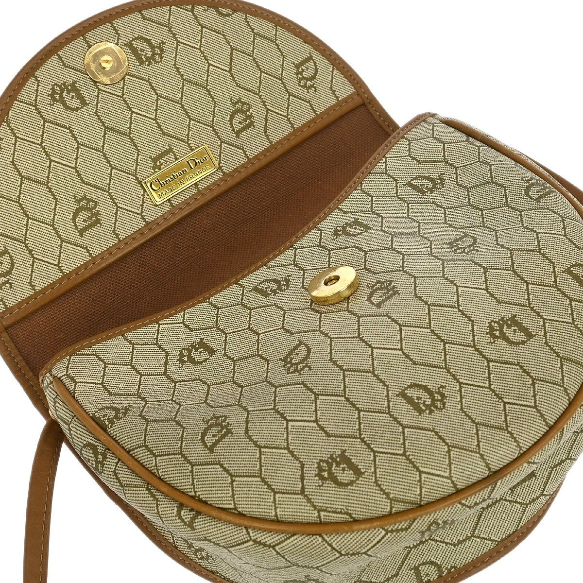 Christian Dior Beige PVC Honeycomb Shoulder Bag
