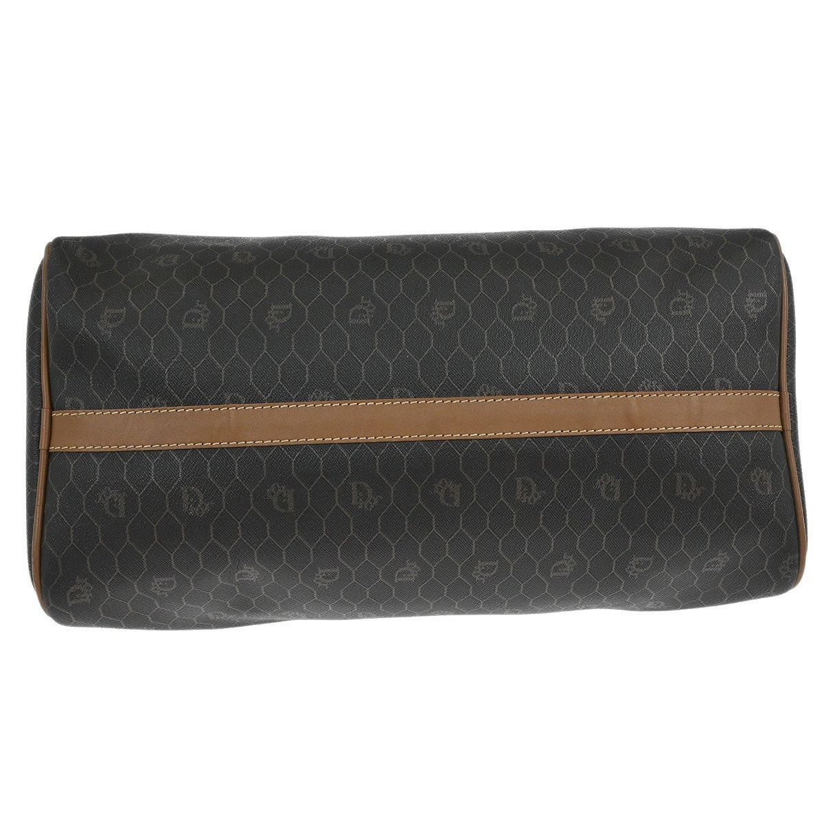 Christian Dior Black Leather Honeycomb Duffle Handbag