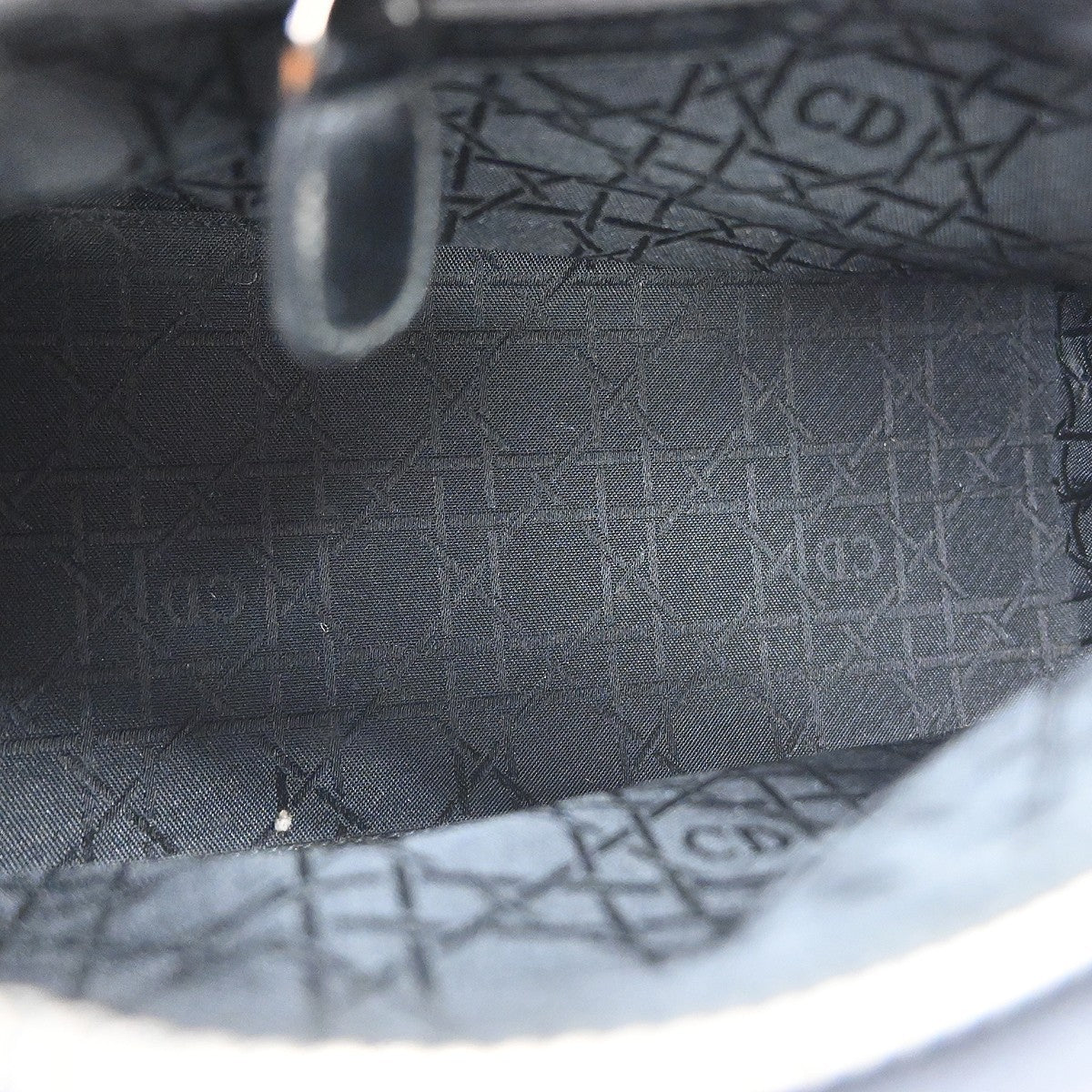 Christian Dior Black Canvas Lady Dior Cannage 2way Handbag