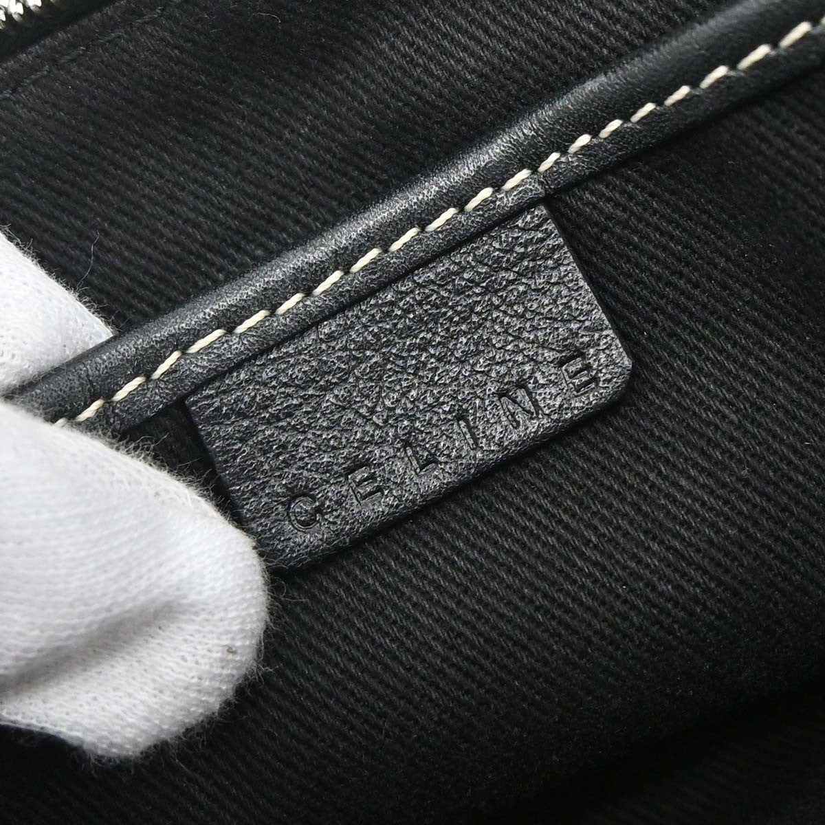Celine Gray Black Macadam Handbag