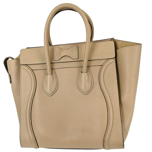 Celine Beige Mini Luggage Tote Bag