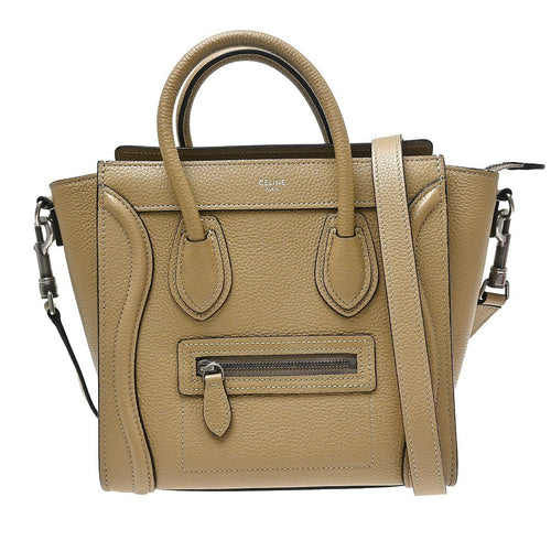 Celine Beige Nano Luggage 2way Tote Bag