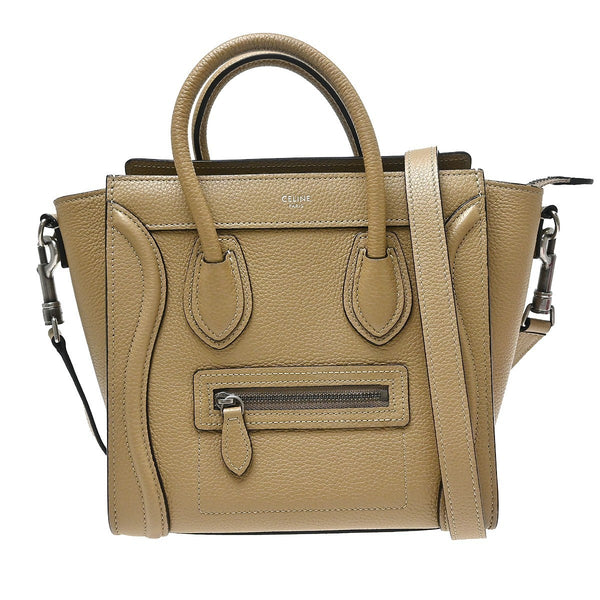 Celine Beige Nano Luggage 2way Tote Bag