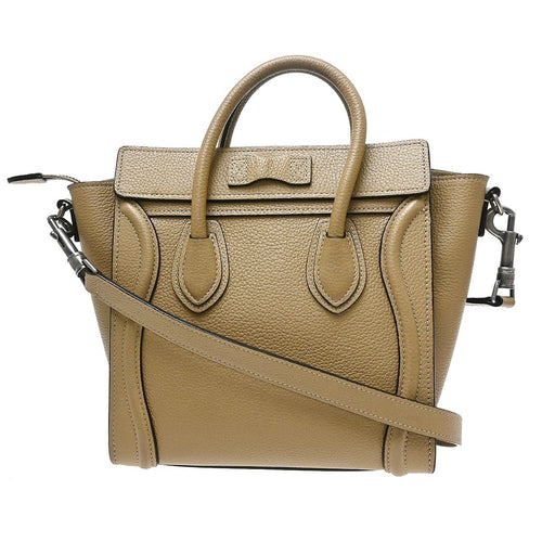Celine Beige Nano Luggage 2way Tote Bag