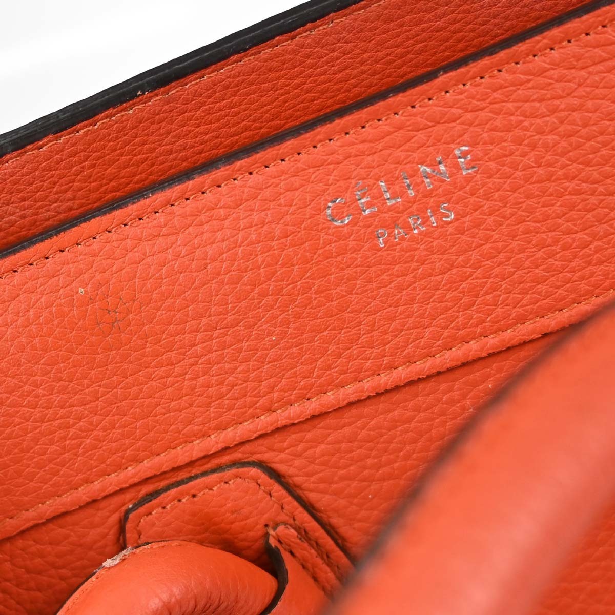 Celine Red Luggage Micro Tote Handbag
