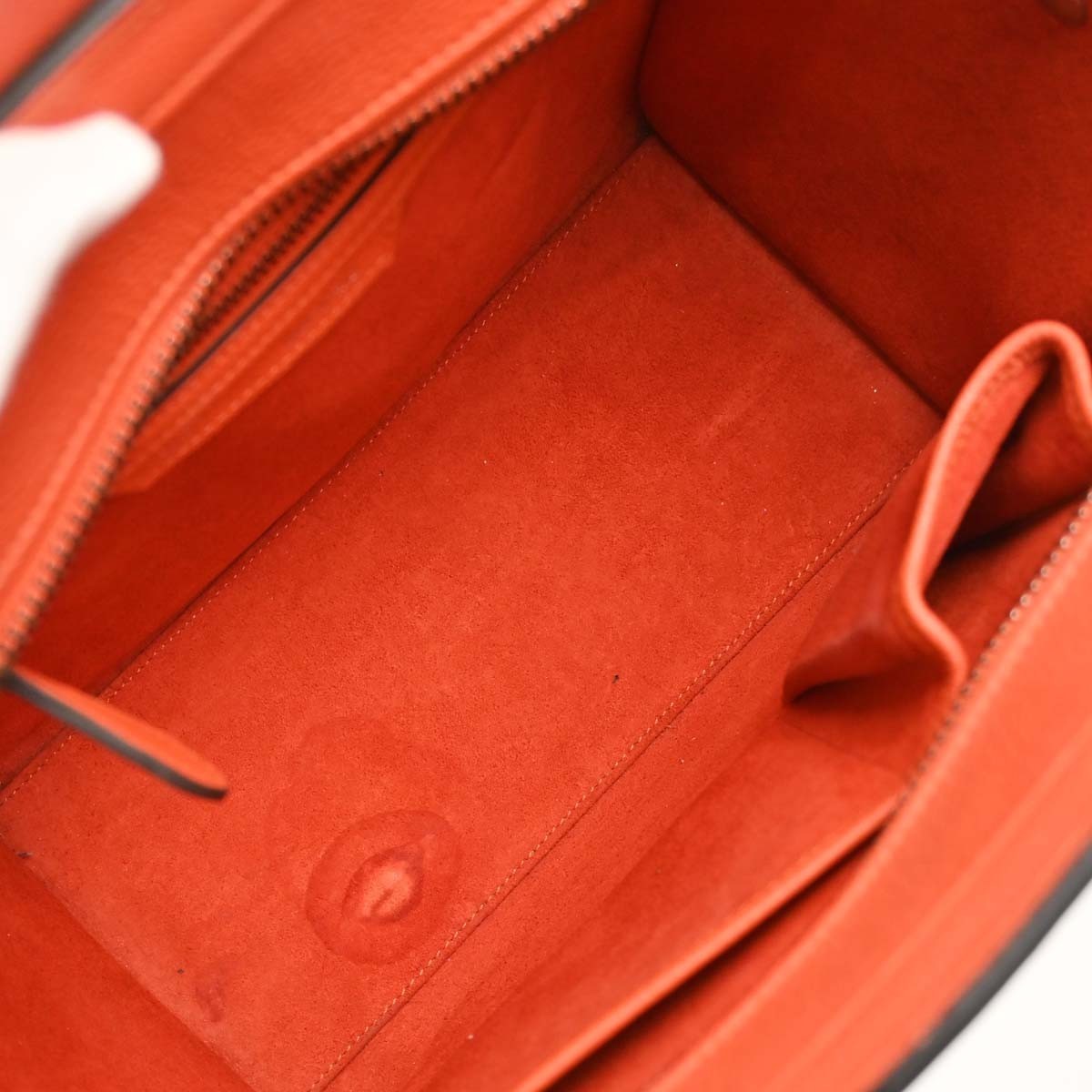 Celine Red Luggage Micro Tote Handbag