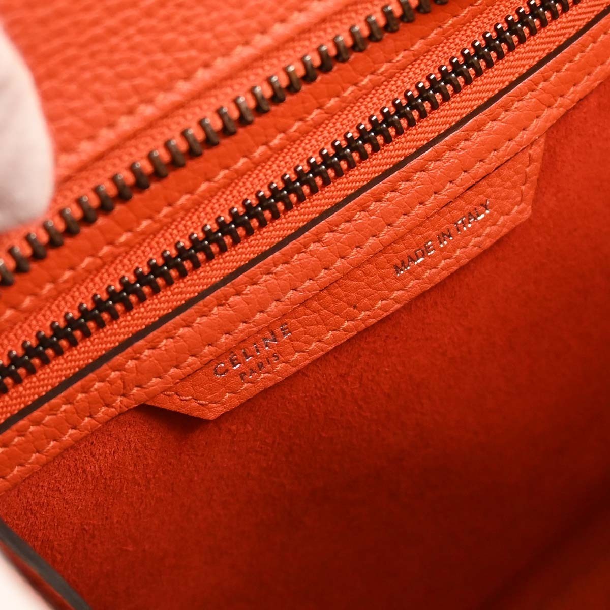 Celine Red Luggage Micro Tote Handbag