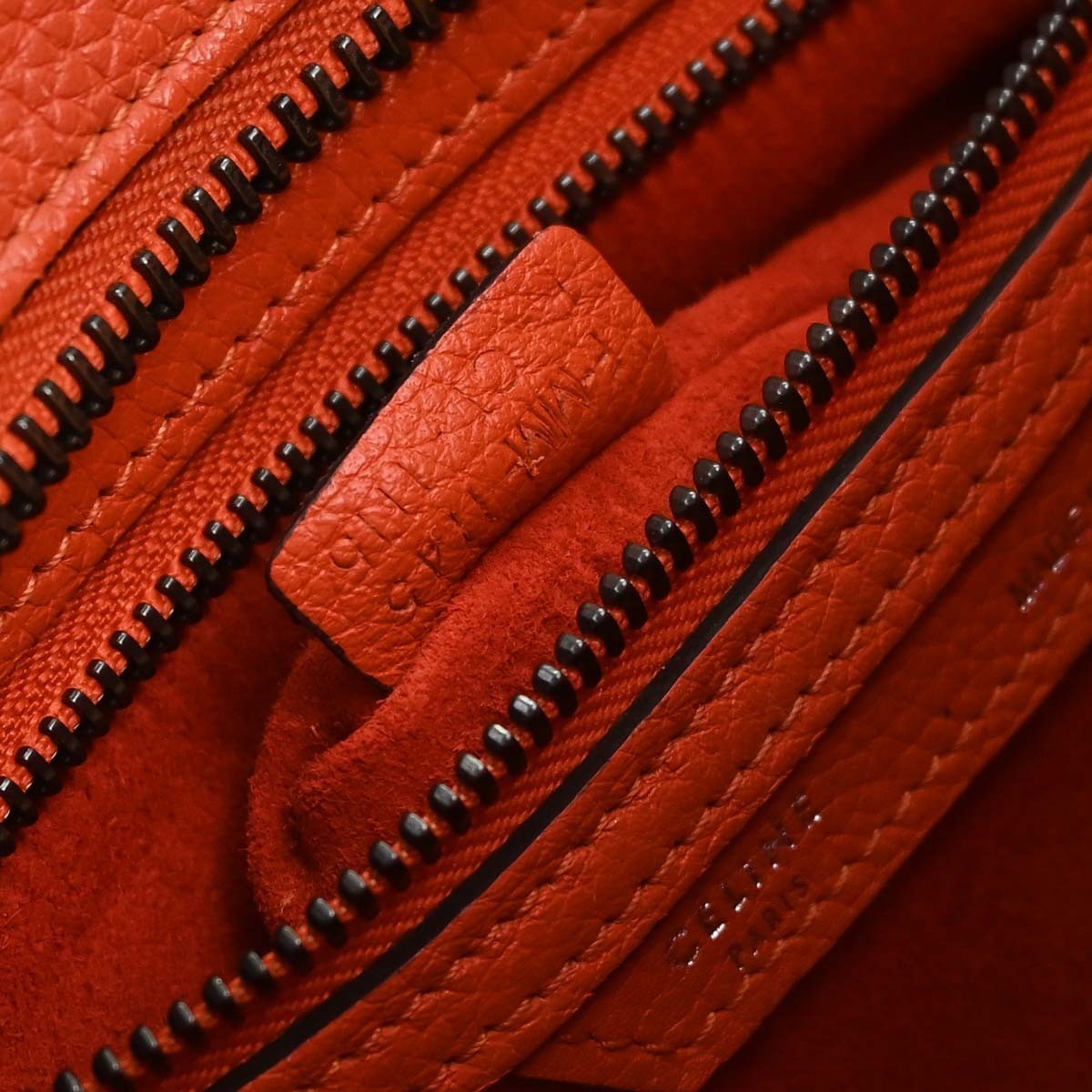 Celine Red Luggage Micro Tote Handbag