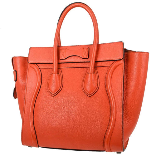 Celine Red Luggage Micro Tote Handbag
