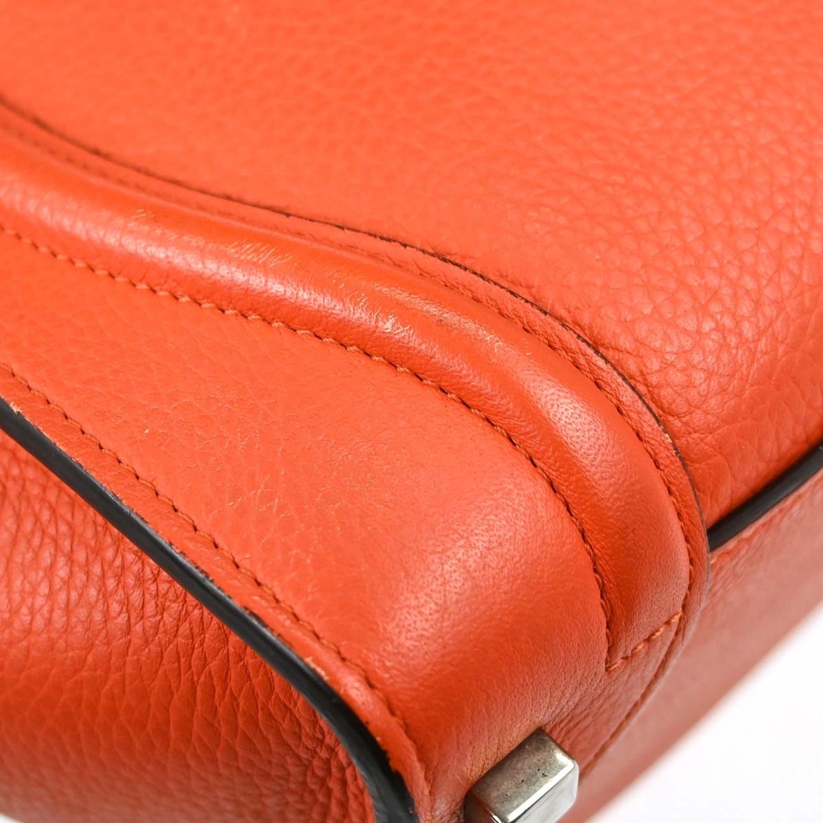 Celine Red Luggage Micro Tote Handbag