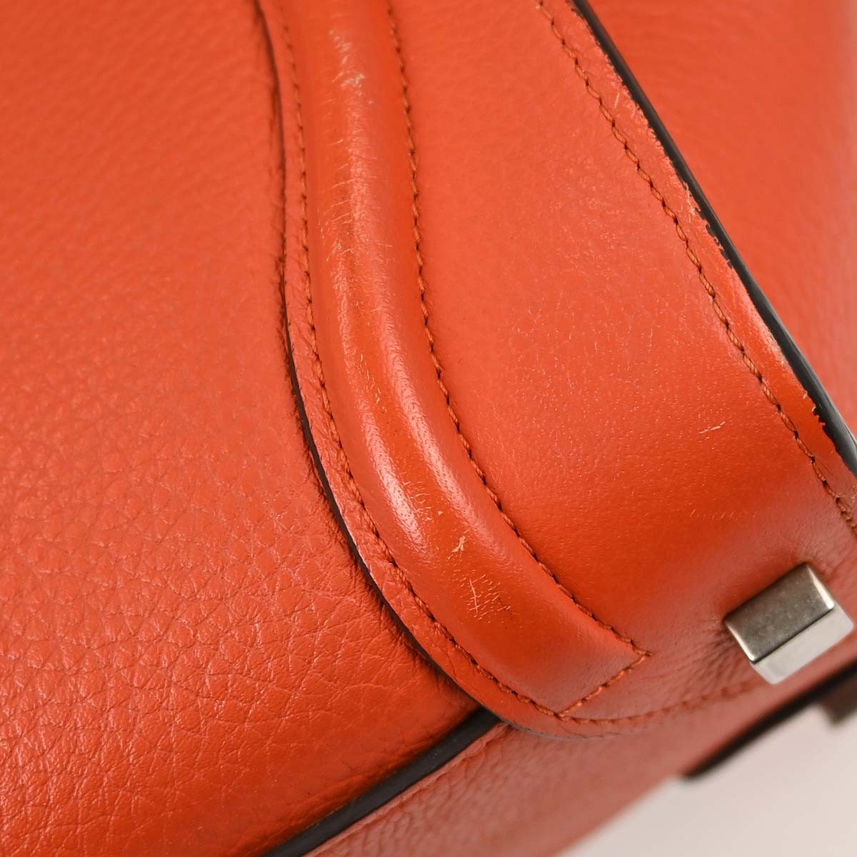 Celine Red Luggage Micro Tote Handbag
