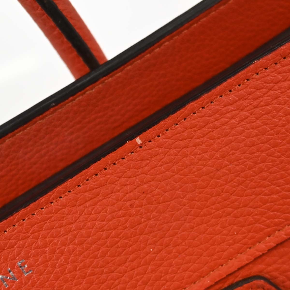 Celine Red Luggage Micro Tote Handbag