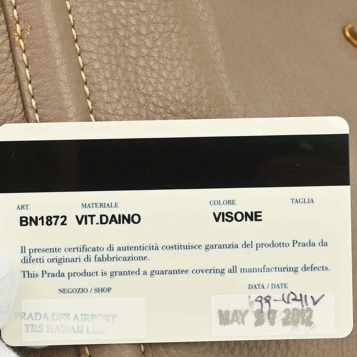 Prada Beige Calfskin Canapa Tote Handbag