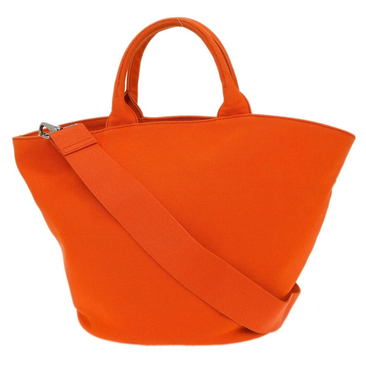 Prada Orange Canvas Canapa 2way Tote Handbag