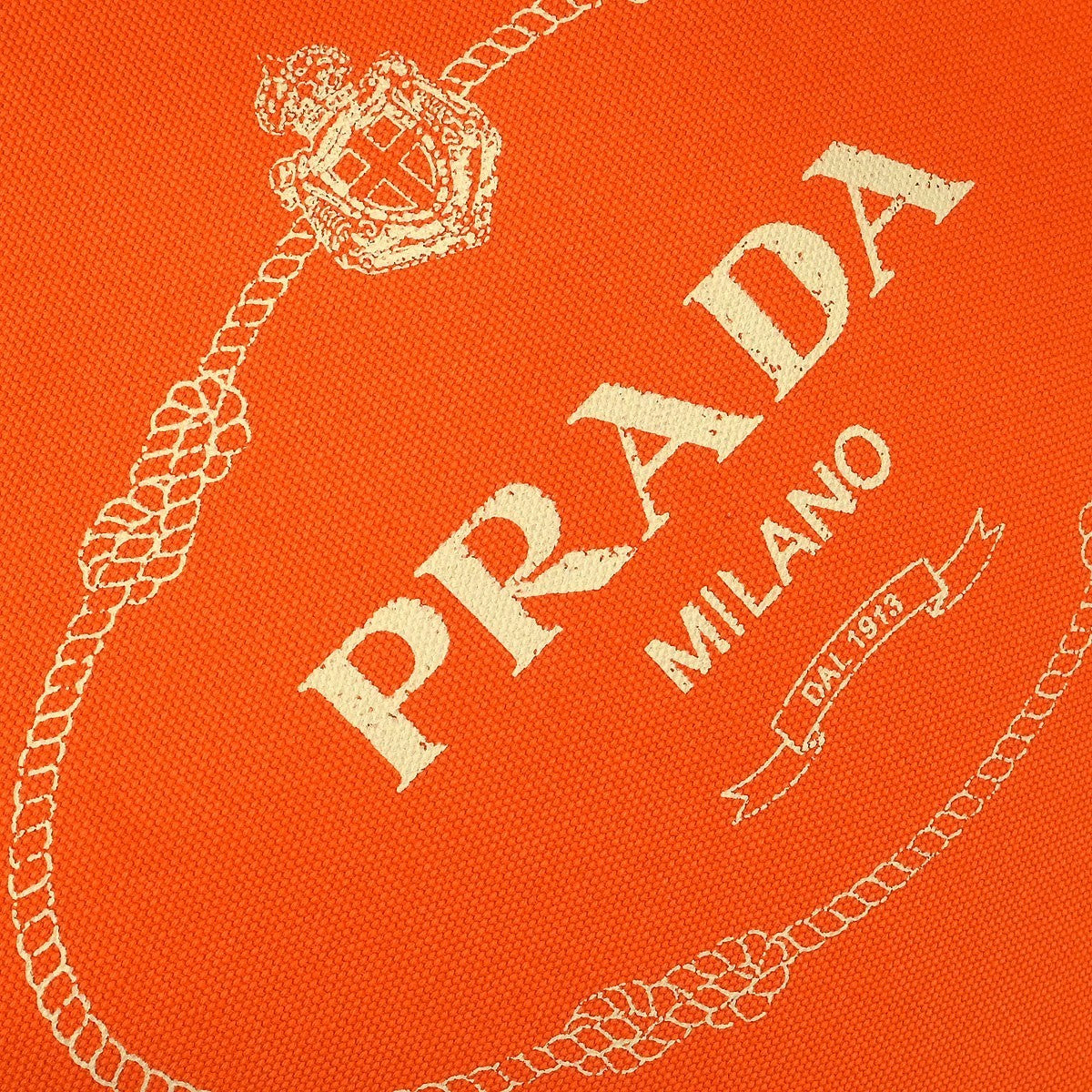 Prada Orange Canvas Canapa 2way Tote Handbag