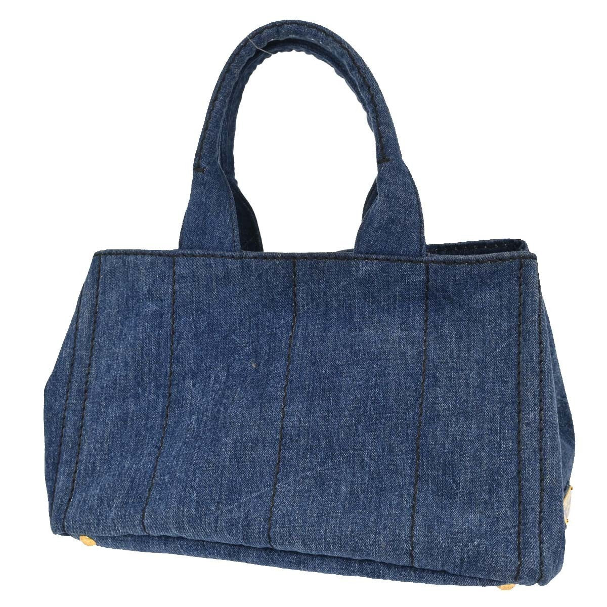 Prada Blue Denim Canapa Tote Handbag