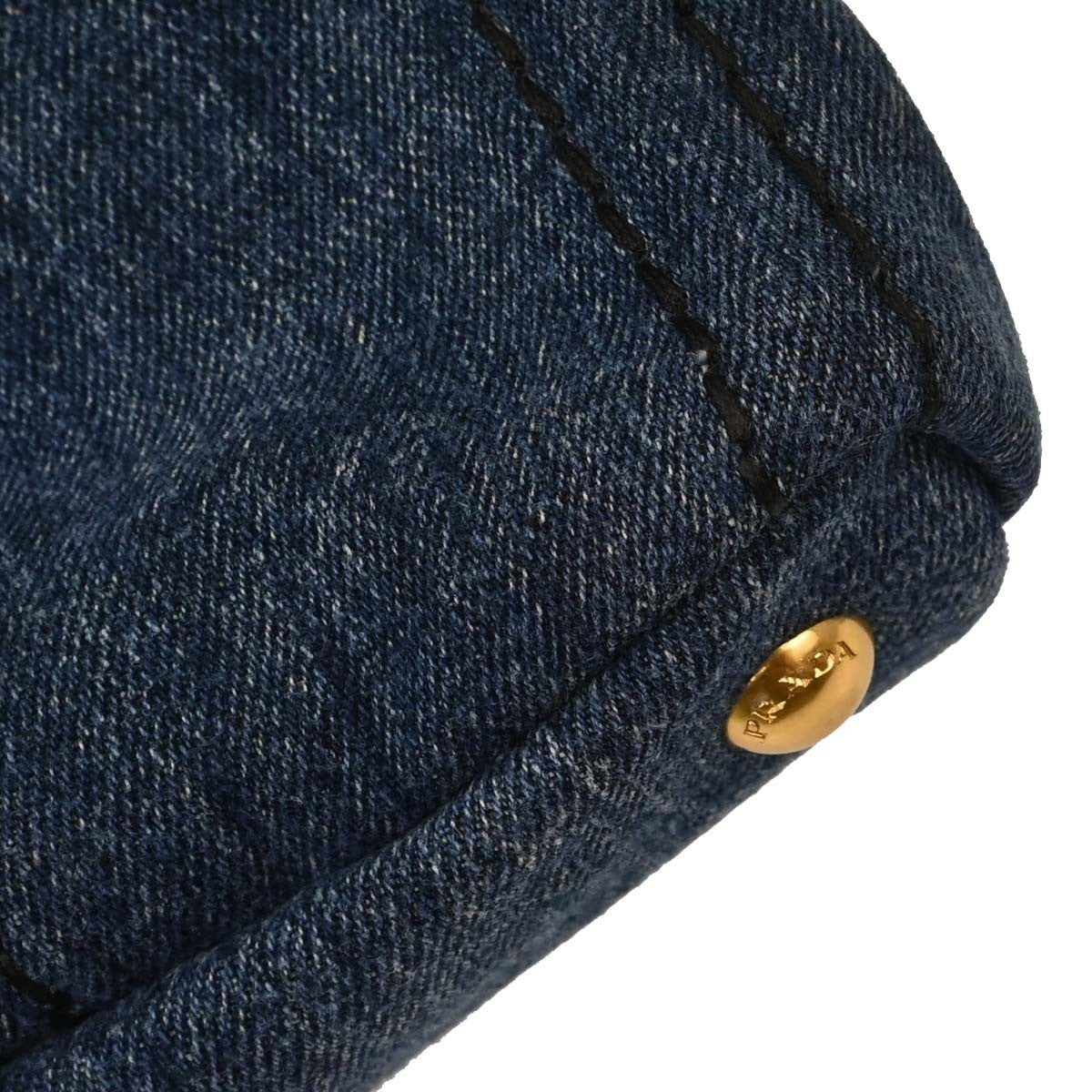 Prada Blue Denim Canapa Tote Handbag