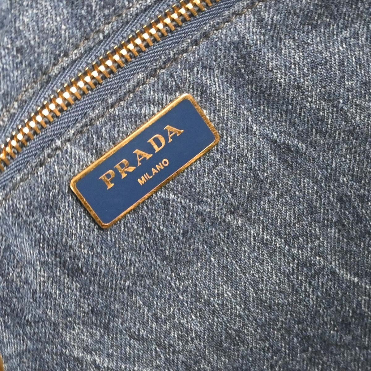 Prada Blue Denim Canapa Tote Handbag