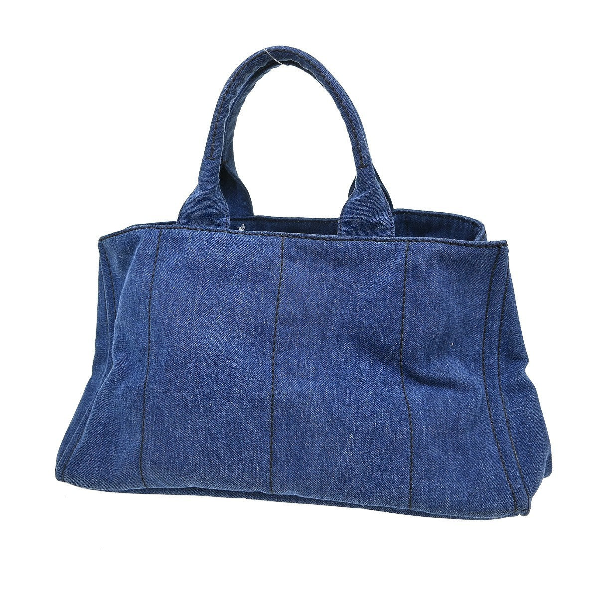 Prada Blue Denim Canapa Tote Handbag