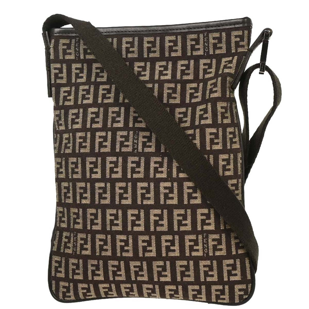 Fendi Brown Zucchino Shoulder Bag