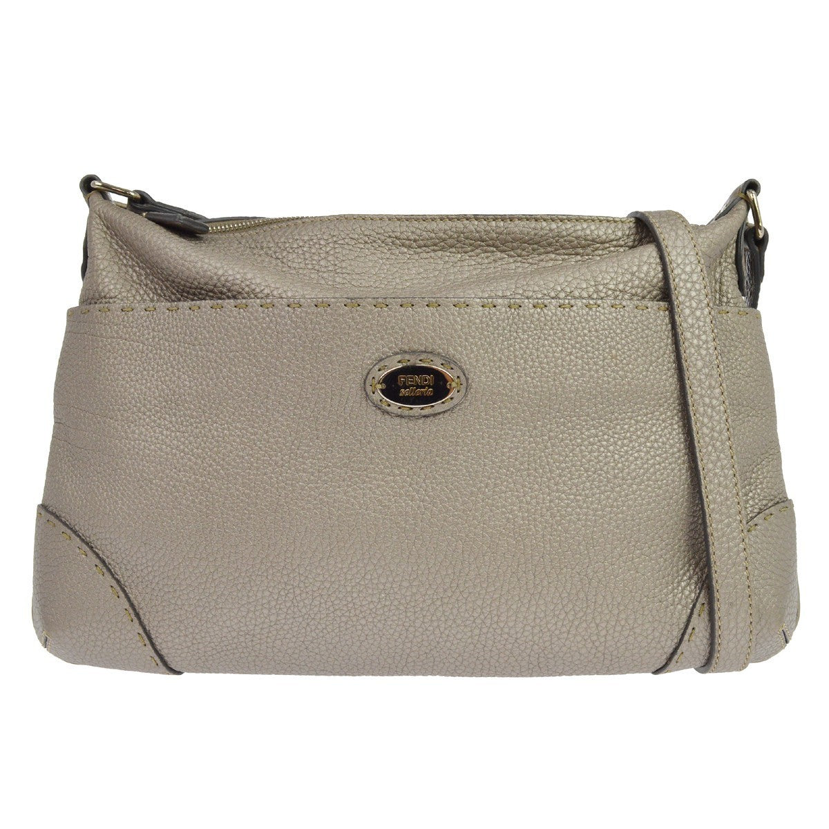 Fendi Gray Selleria Shoulder Bag