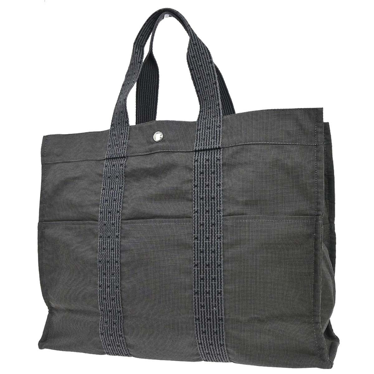 Hermès Gray Canvas Herline Tote GM Handbag