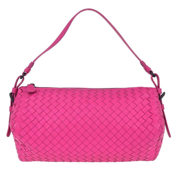 Bottega Veneta Pink Lambskin Intrecciato Handbag