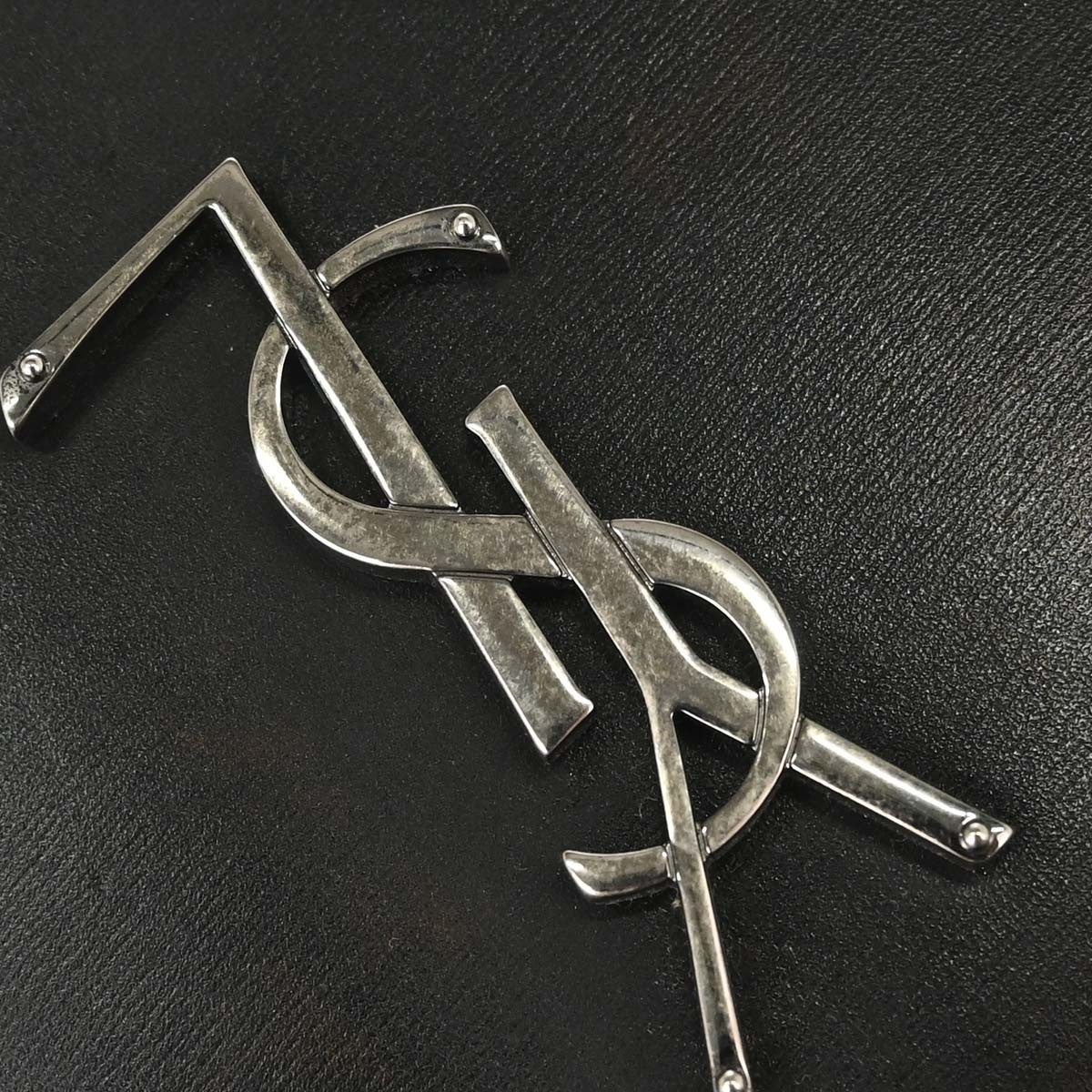 Saint Laurent Black Leather Love Heart Shoulder Bag