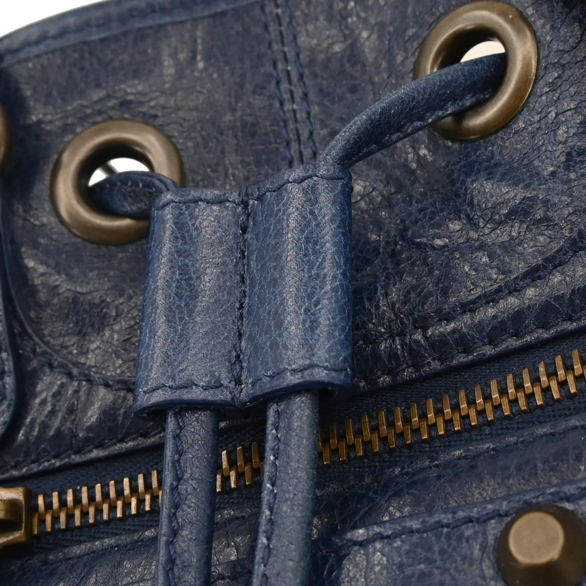 Balenciaga Blue Classic Mini Pompon 2way Handbag