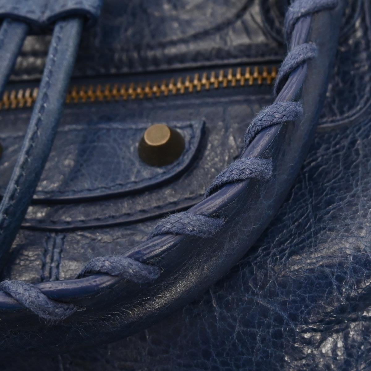 Balenciaga Blue Classic Mini Pompon 2way Handbag
