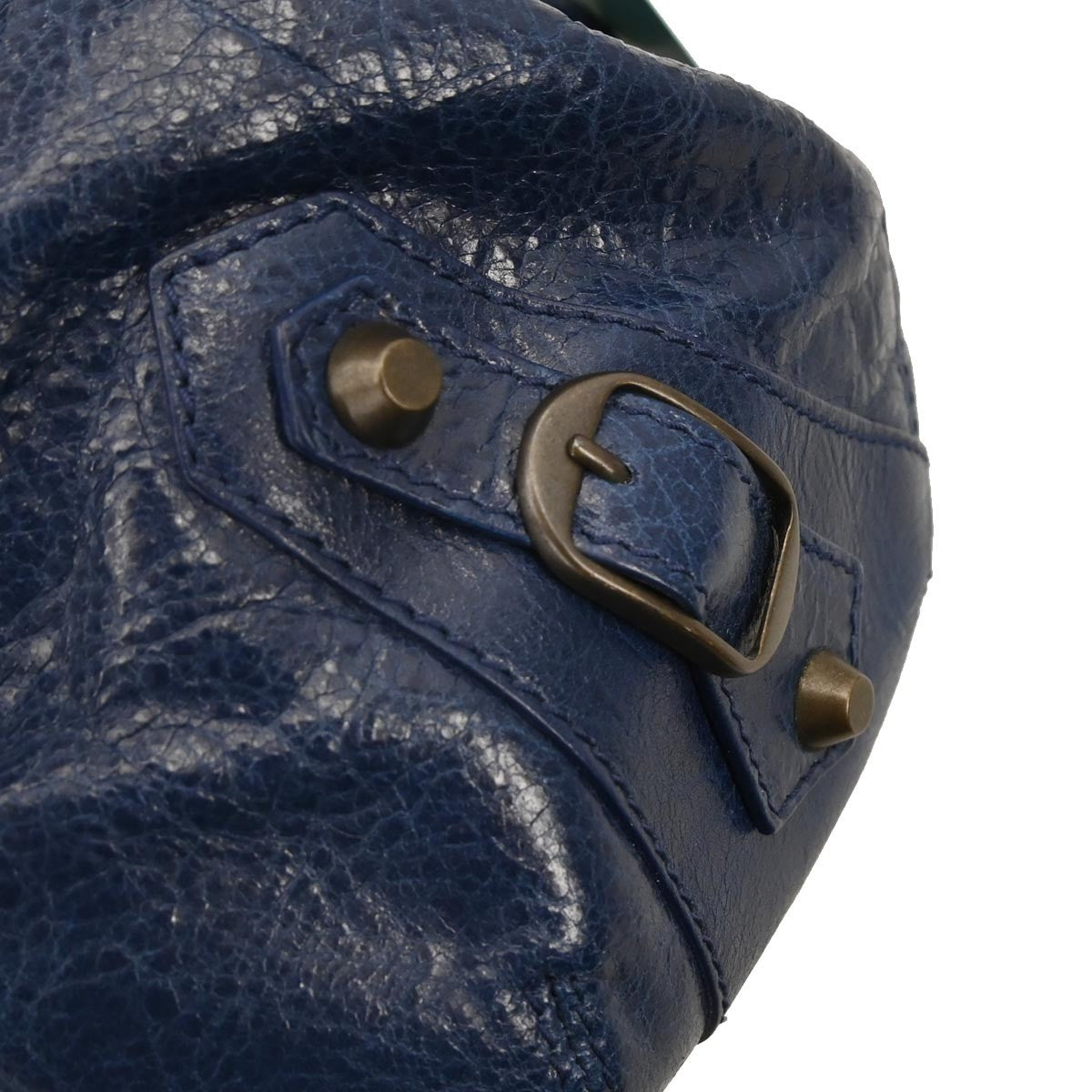 Balenciaga Blue Classic Mini Pompon 2way Handbag