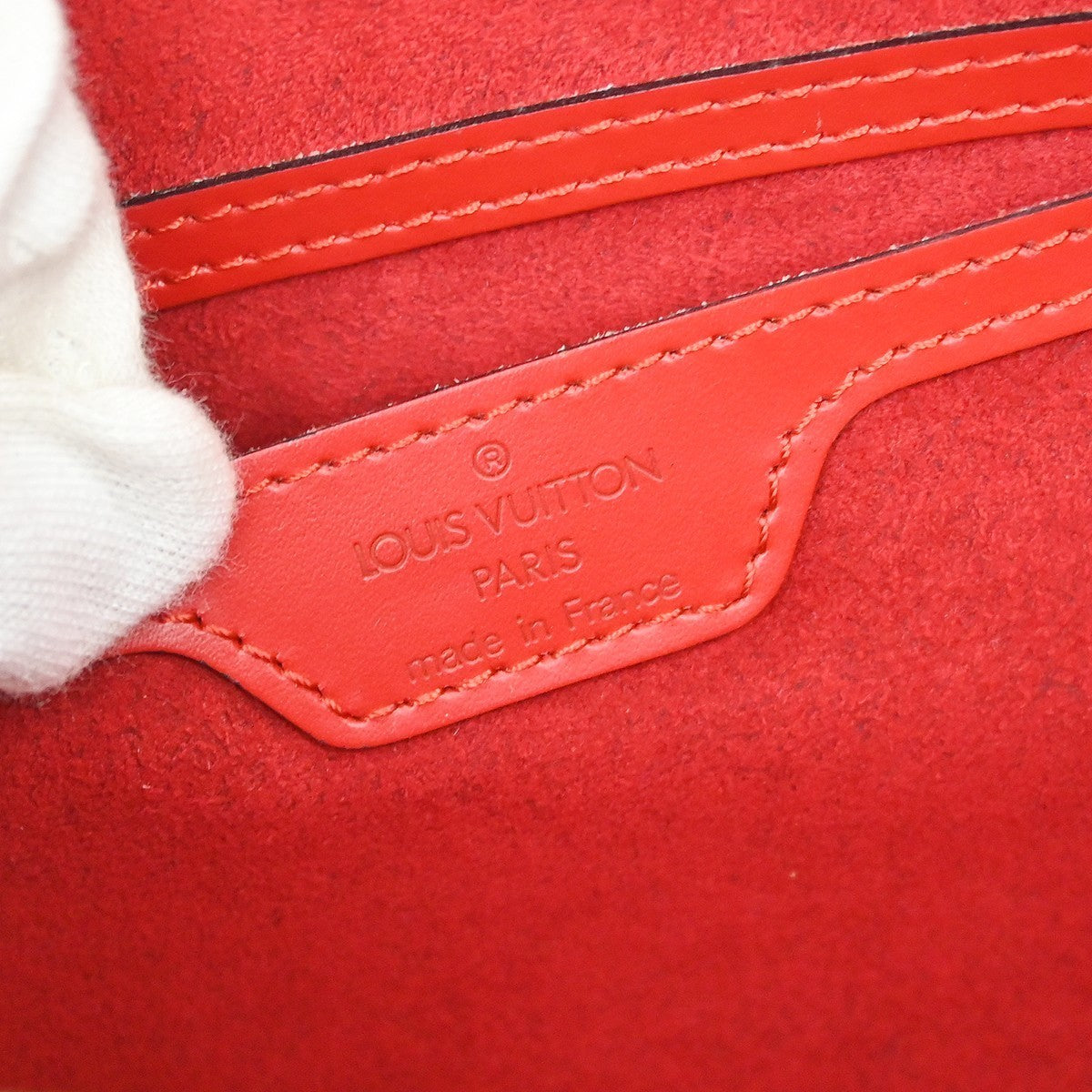 Louis Vuitton Red Epi Soufflot Handbag