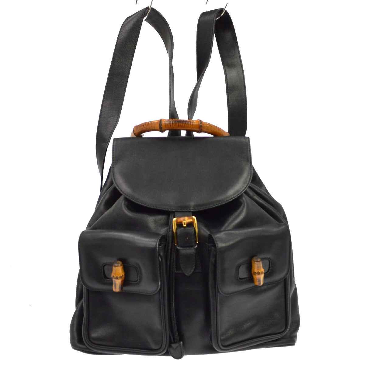 Gucci Bamboo Vintage Backpack in Black Leather