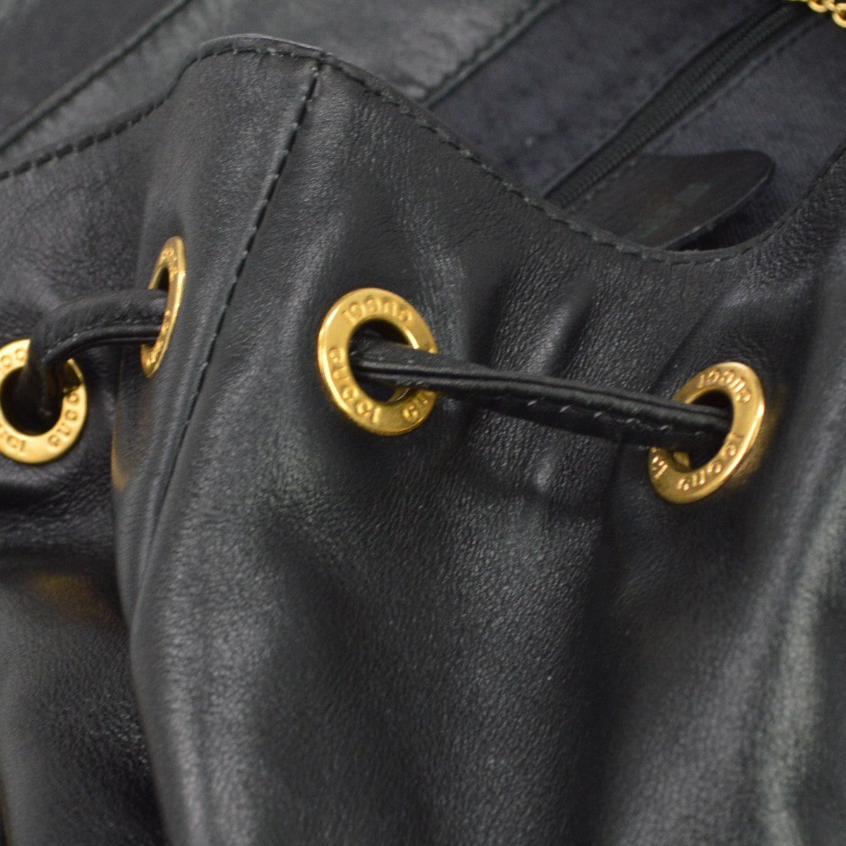 Gucci Bamboo Vintage Backpack in Black Leather