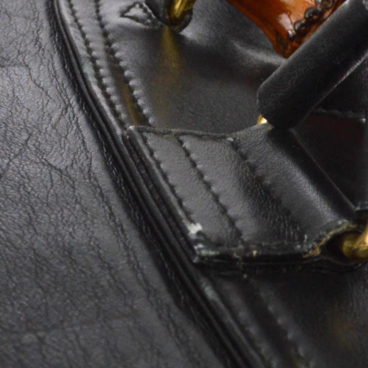 Gucci Bamboo Vintage Backpack in Black Leather
